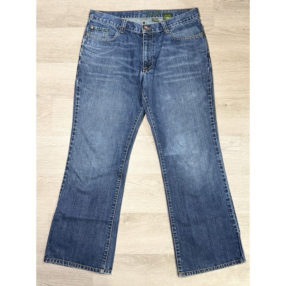 Timberland Boot Fit Jeans Mens Size 34x32 Blue Denim Medium Wash Cotton Bootcut